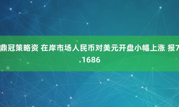 鼎冠策略资 在岸市场人民币对美元开盘小幅上涨 报7.1686