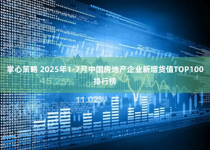 掌心策略 2025年1-7月中国房地产企业新增货值TOP100排行榜